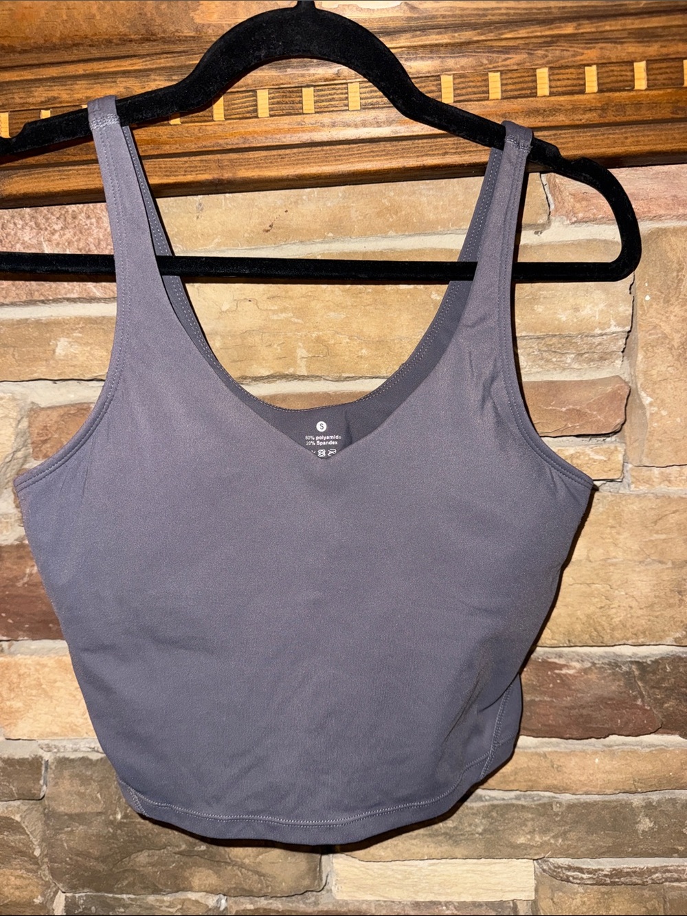 Gray Scoop Neck Padded Sports Bra Tank Top